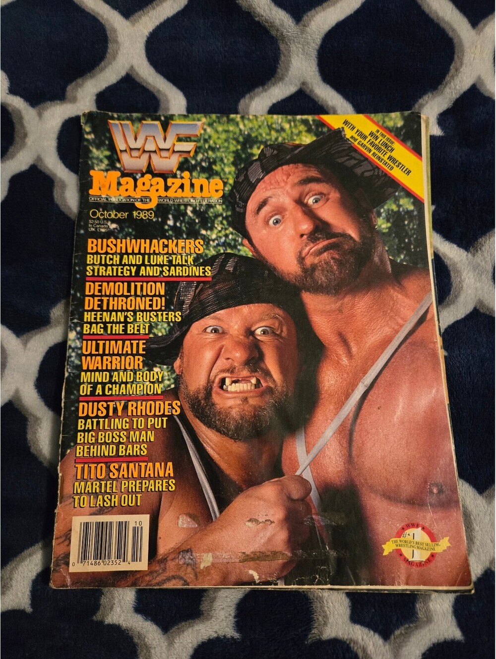WWF Magazine October 1989 Featuring Bushwhackers and Ultimate Warrior